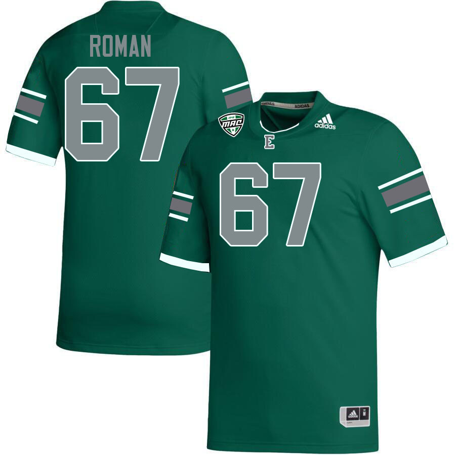 Eastern Michigan Eagles #67 Broderick Roman College Football Jerseys Stitched Sale-Green